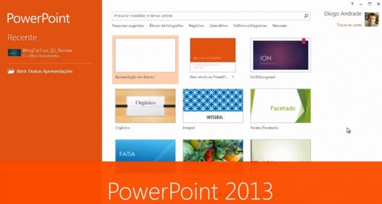 Apresentações em PowerPoint 2013